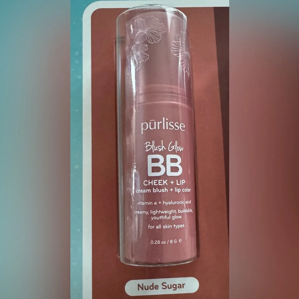 New! ✨👄PURLISSE Blush Glow BB Cheek + Lip in Nude Sugar Limited Ed Large Size